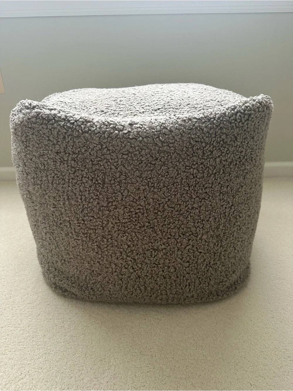Pottery Barn Cozy Teddy Faux Fur Pouf